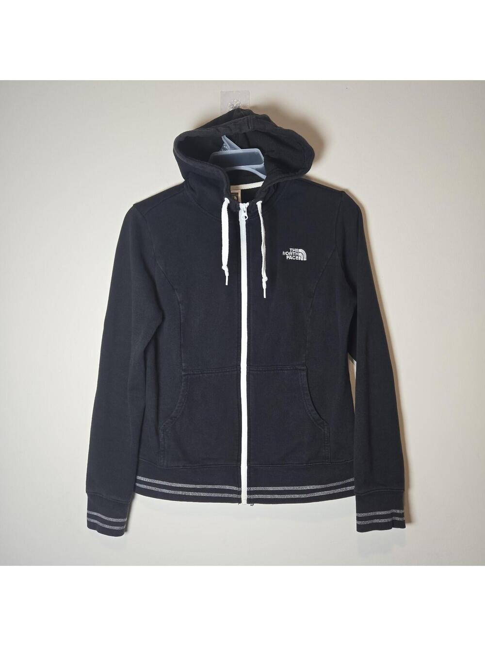 The North Face Women Black Cotton & Polyester Full Zip Long Sleeve Hoodie Size M